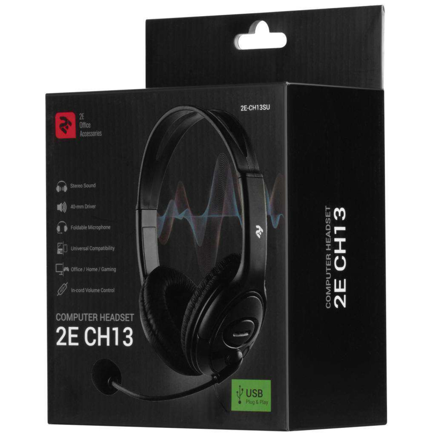 Гарнітура 2E CH13 On-Ear USB Black (2E-CH13SU)