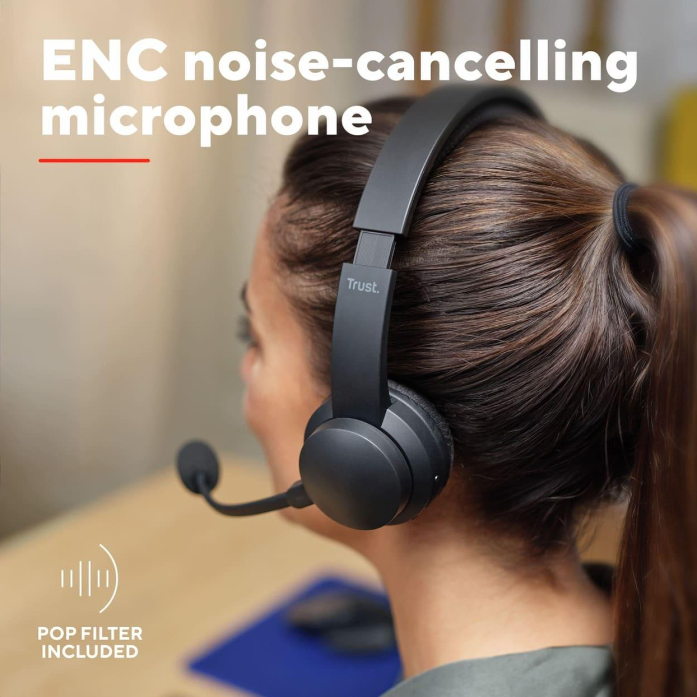 Гарнитура Trust Ayda Wireless ENC Black (25463)