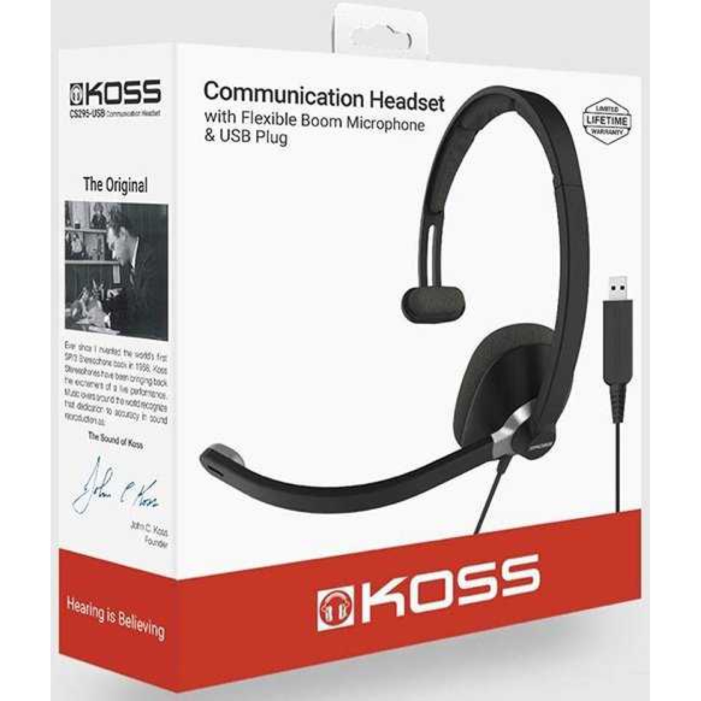 Специализированная гарнитура Koss CS295 Mono Black (194168.101)