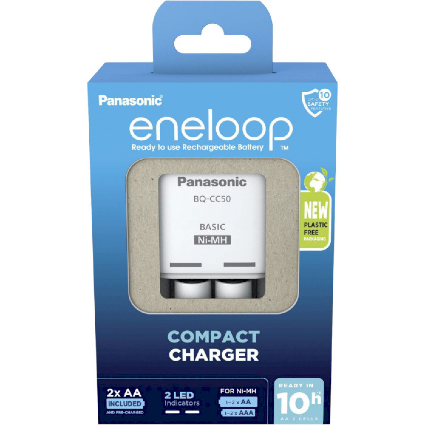 Зарядное устройство Panasonic Compact Charger+ Eneloop 2AA 2000 mAh (K-KJ50MCD20E)