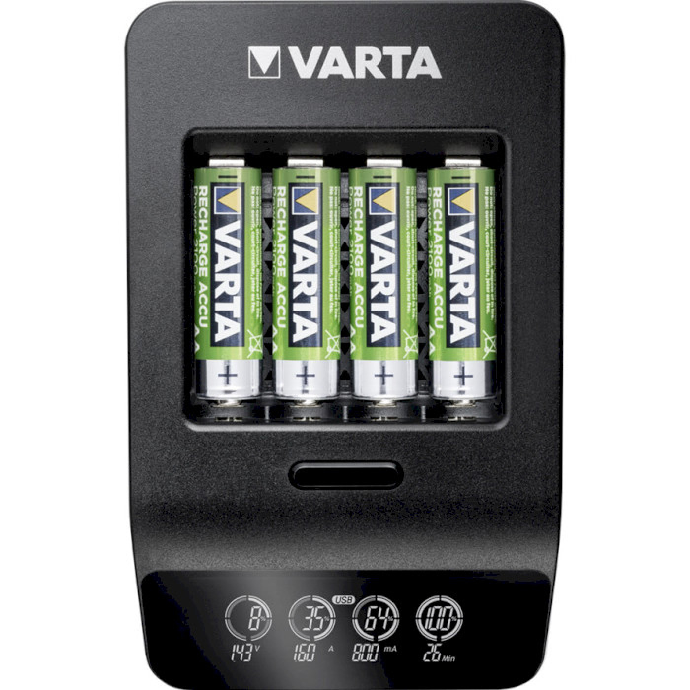 Зарядний пристрій Varta LCD Smart Plus CHARGER+4xAA 2100 mAh (57684101441)