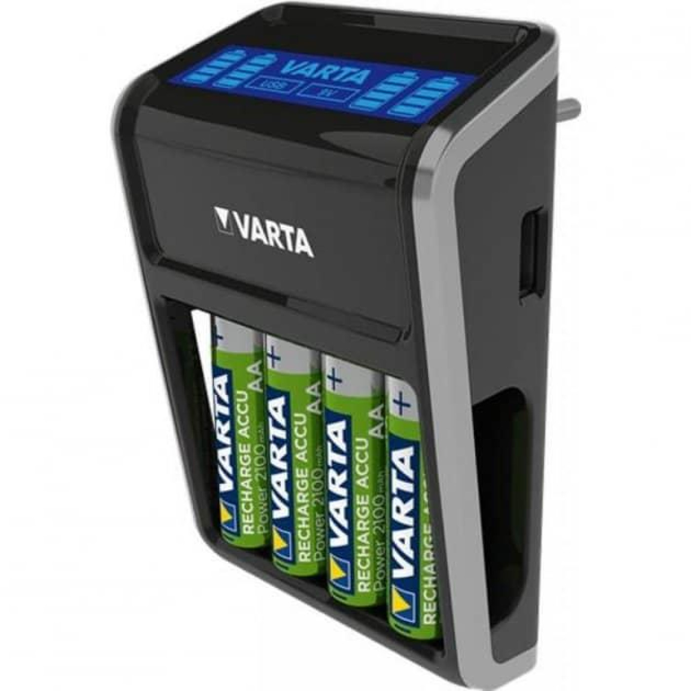 Зарядное устройство Varta LCD PLUG CHARGER+4xAA 2100 mAh (57687101441)