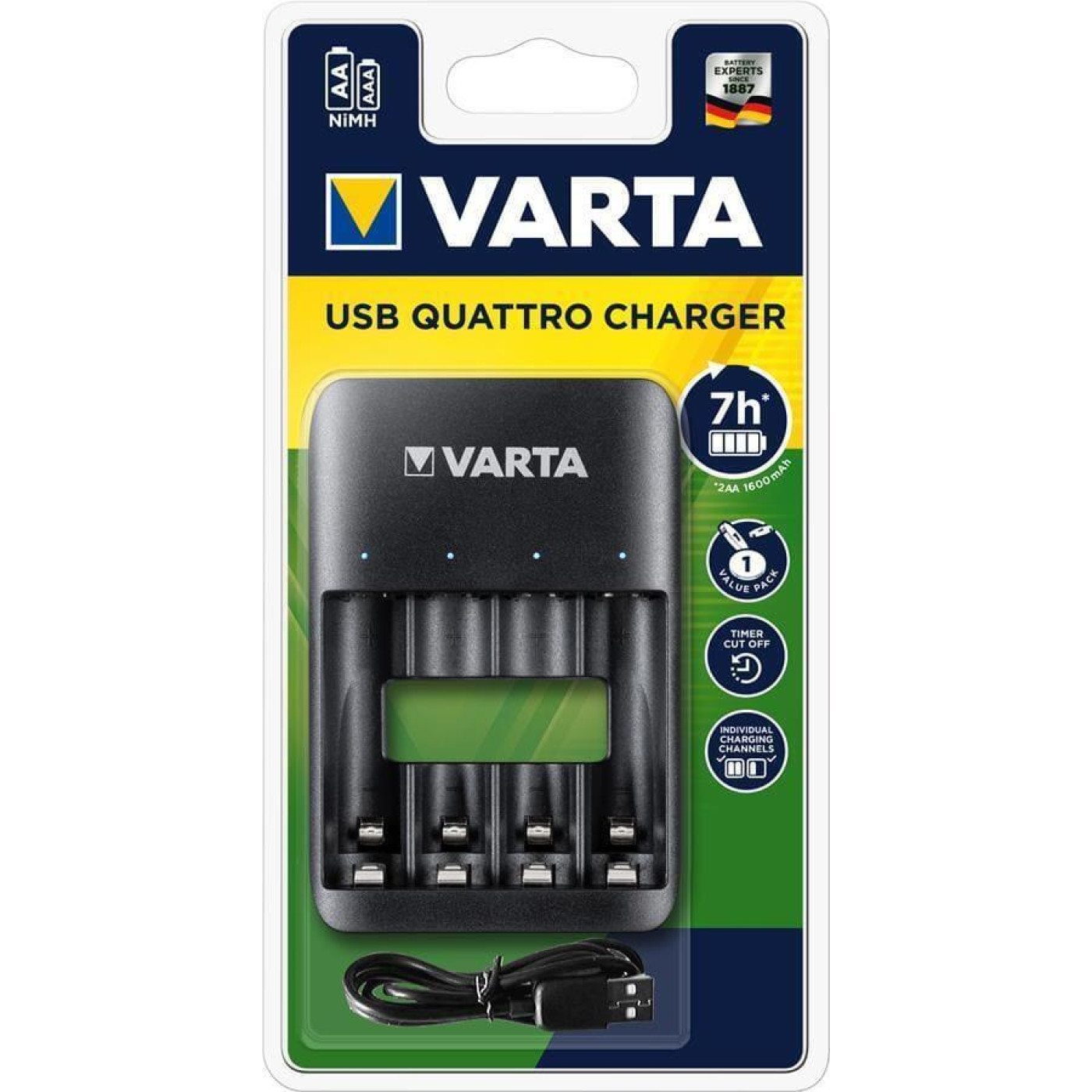 Зарядное устройство Varta Value USB Quattro Charger pro 4x AA/AAA (57652101401)