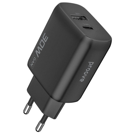 Зарядний пристрій Proove Silicone Power 2 30W (Type-C + USB) black (WCSP23110001)