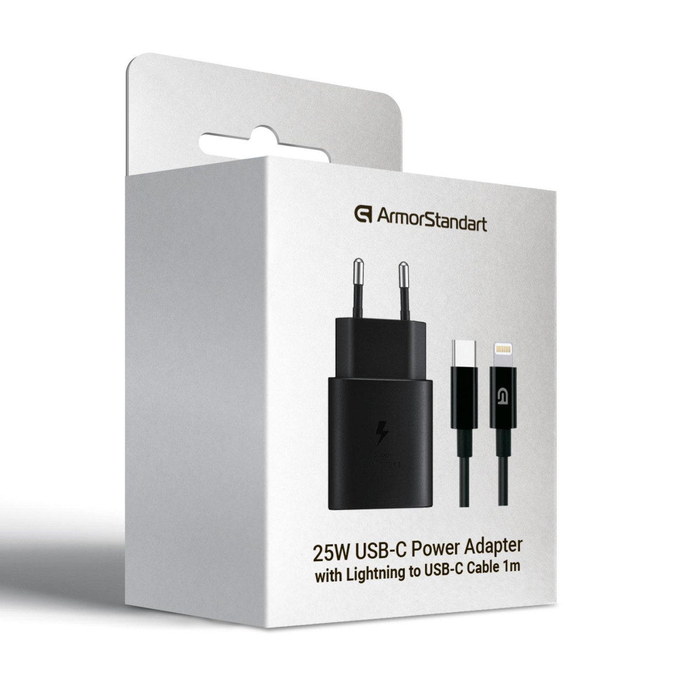 Зарядное устройство ArmorStandart AR-TA800 USB-C 25W Black + кабель USB-C to Lightning (ARM77721)