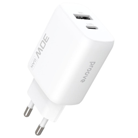 Зарядний пристрій Proove Silicone Power 2 30W (Type-C + USB) white (WCSP23110002)