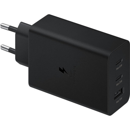 Зарядний пристрій Samsung 65Вт 2xUSB-С PD PPS/USB-A, чорний (EP-T6530NBEGEU)