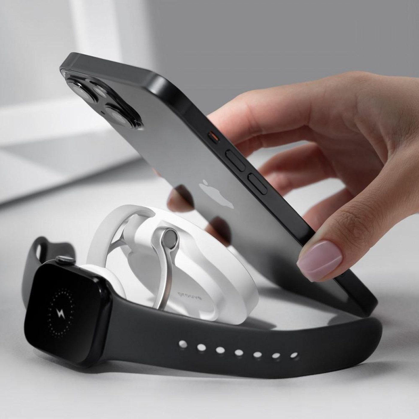 Бездротовий ЗП Proove Knocker 2 in 1 Qi2 white