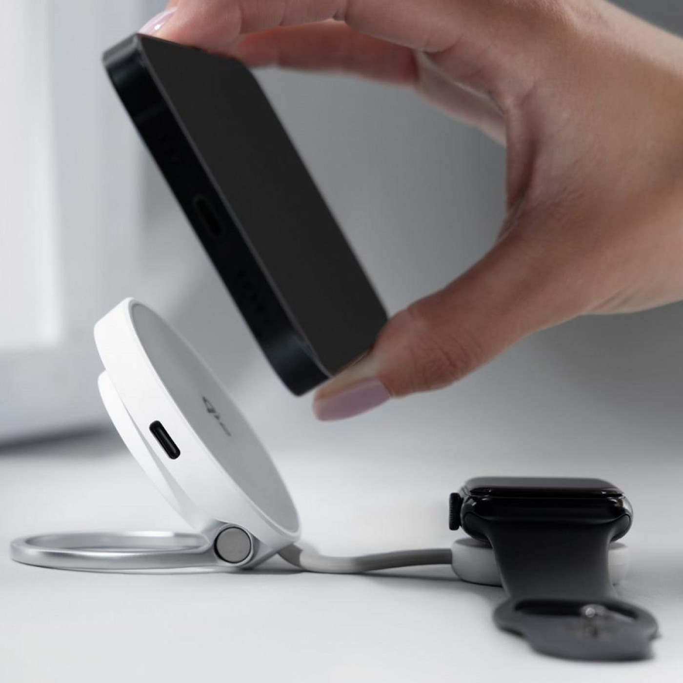 Бездротовий ЗП Proove Knocker 2 in 1 Qi2 white