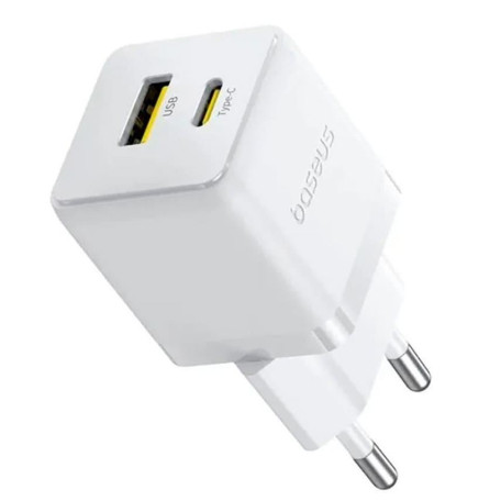 Зарядное устройство Baseus Palm Fast Charger Type-C+USB 20W white (P10111608213-00)