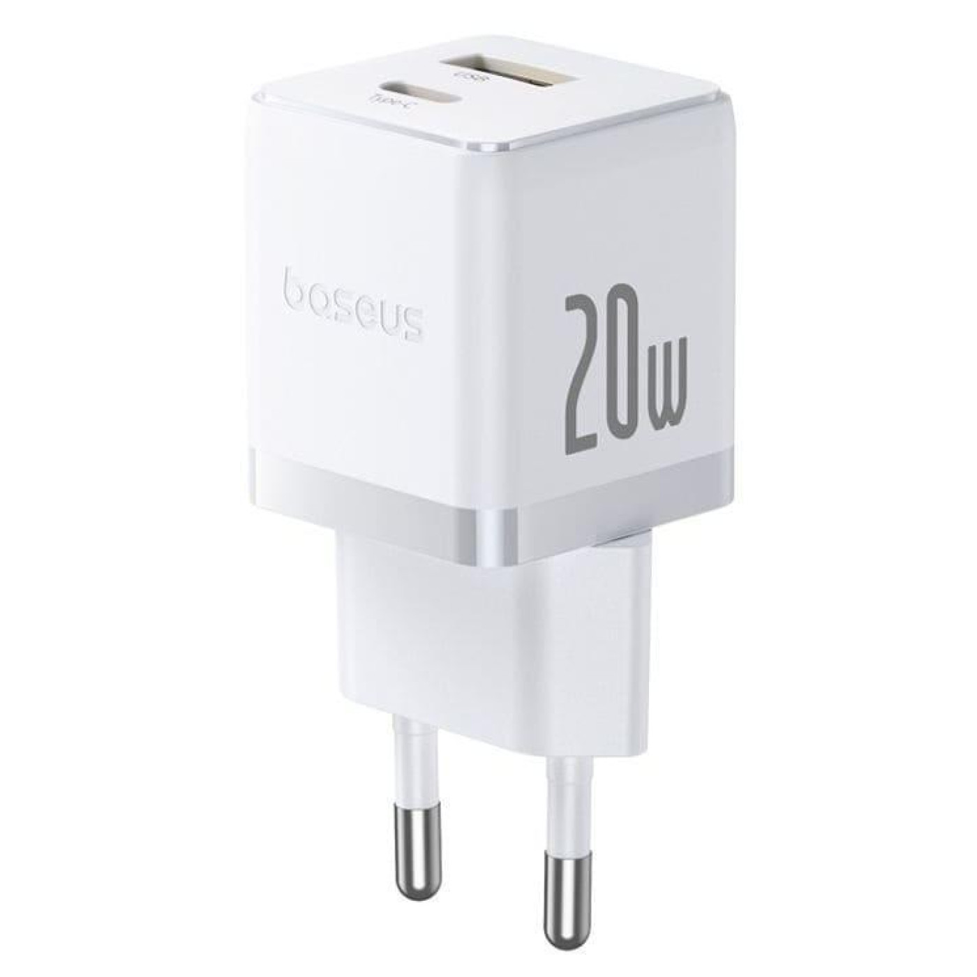 Зарядное устройство Baseus Palm Fast Charger Type-C+USB 20W white (P10111608213-00)