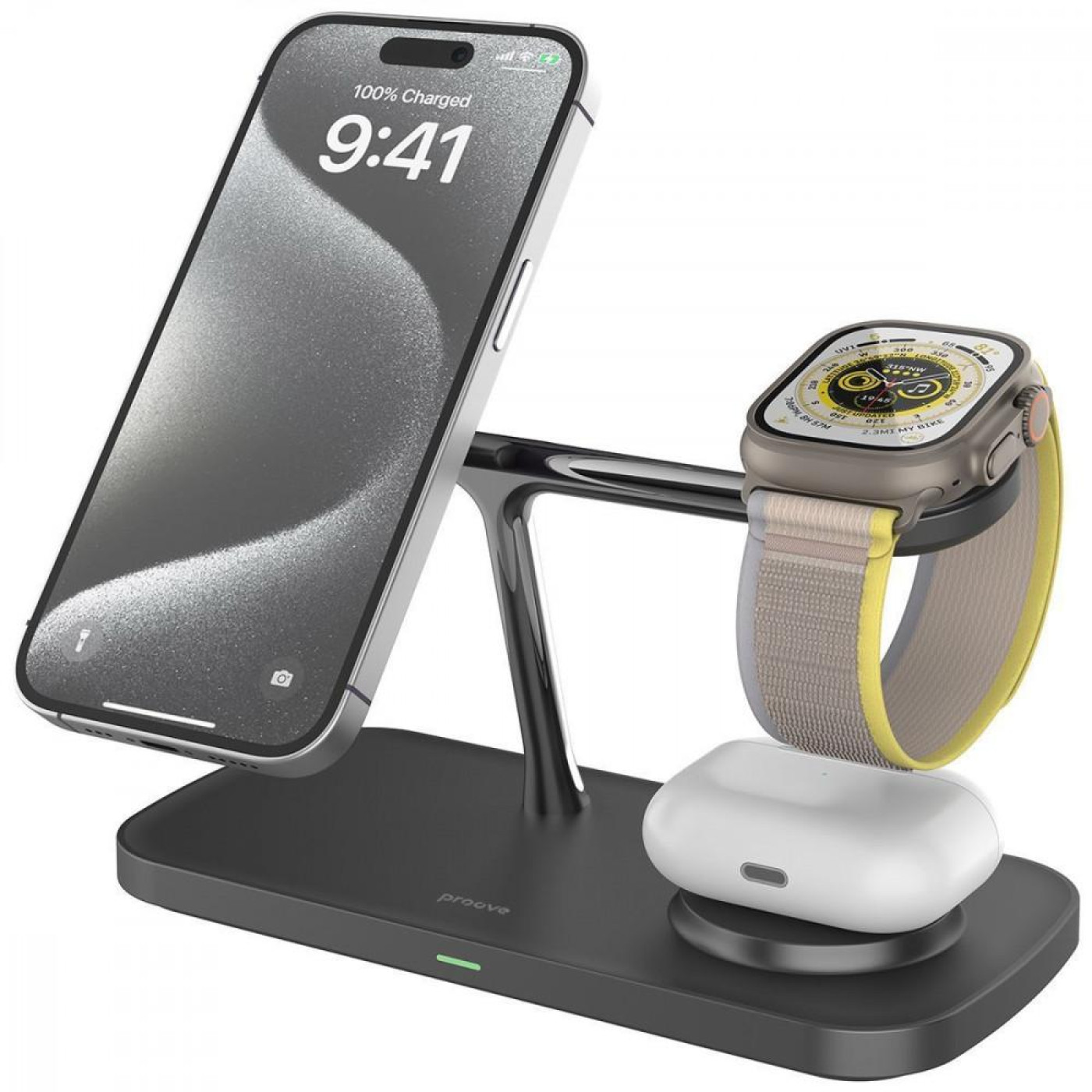 Бездротовий ЗП Proove Magnetic Field Pro 3 in 1 Qi2 black