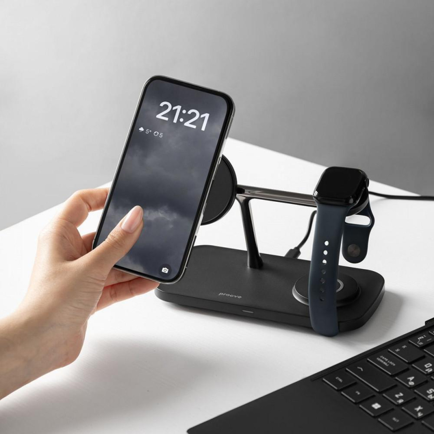 Бездротовий ЗП Proove Magnetic Field Pro 3 in 1 Qi2 black