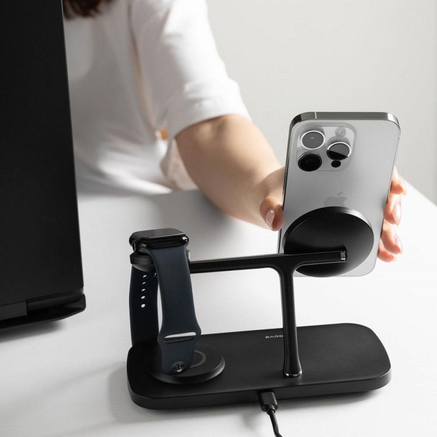 Бездротовий ЗП Proove Magnetic Field Pro 3 in 1 Qi2 black