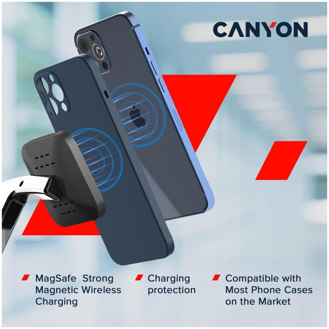 Зарядний пристрій Canyon WS-404 QI 4 в 1 15 Вт Black (CNS-WCS404)