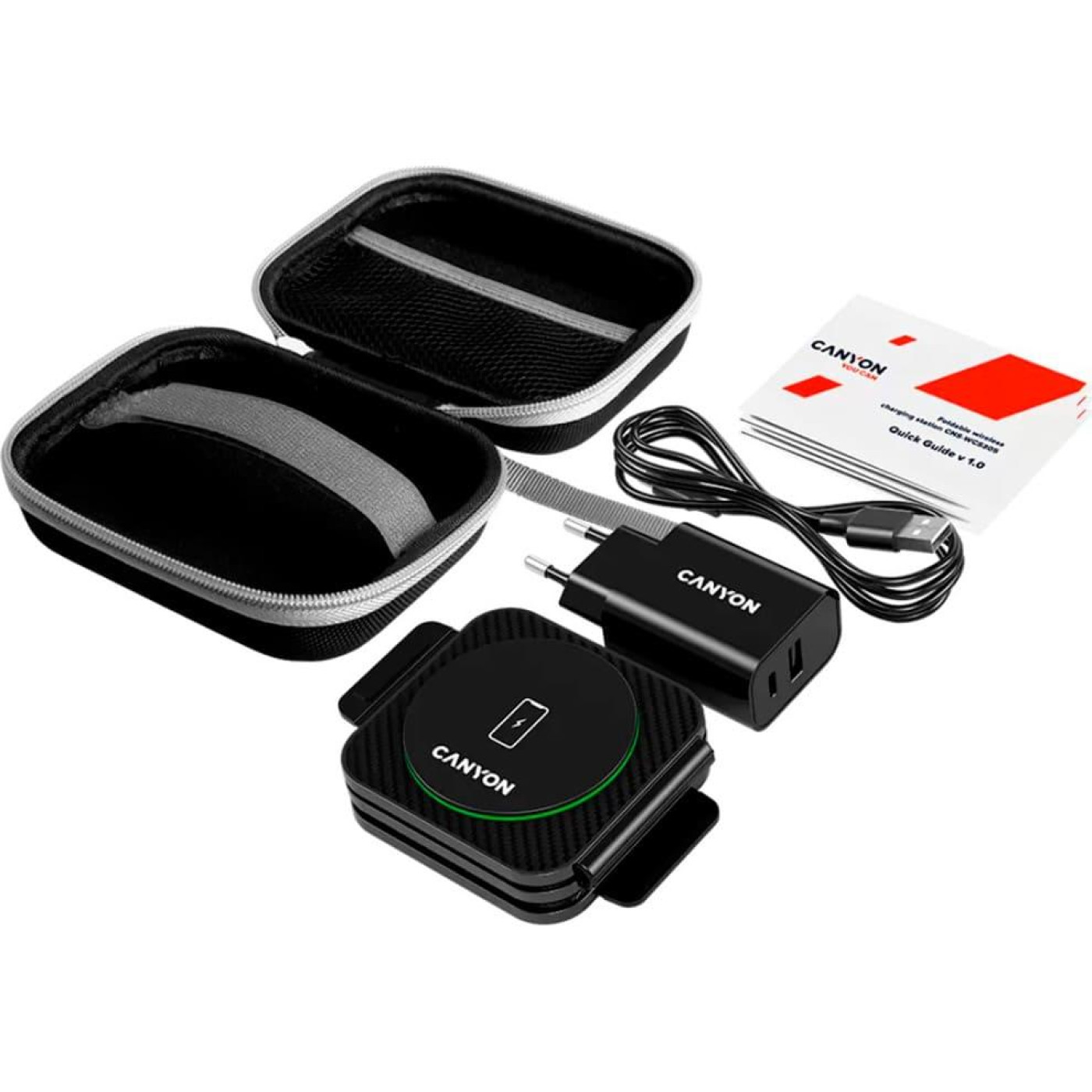 Зарядний пристрій Canyon WS-305 3 в 1 QI Black (CNS-WCS305B)