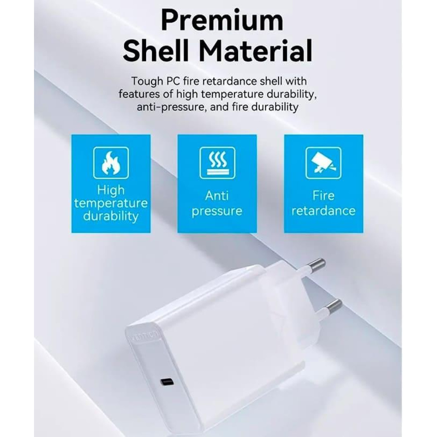 Зарядний пристрій Vention USB Type C + QC4.0 (20W) White (FADW0-EU)