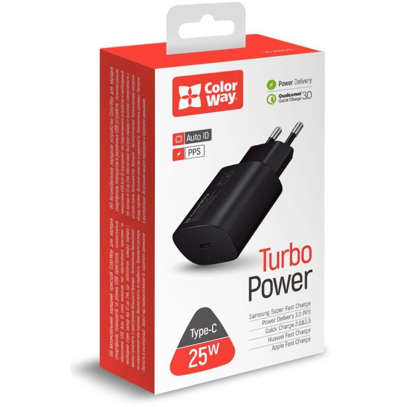 Зарядний пристрій ColorWay Power Delivery Port PPS USB Type-C (25W) black (CW-CHS033PD-BK)