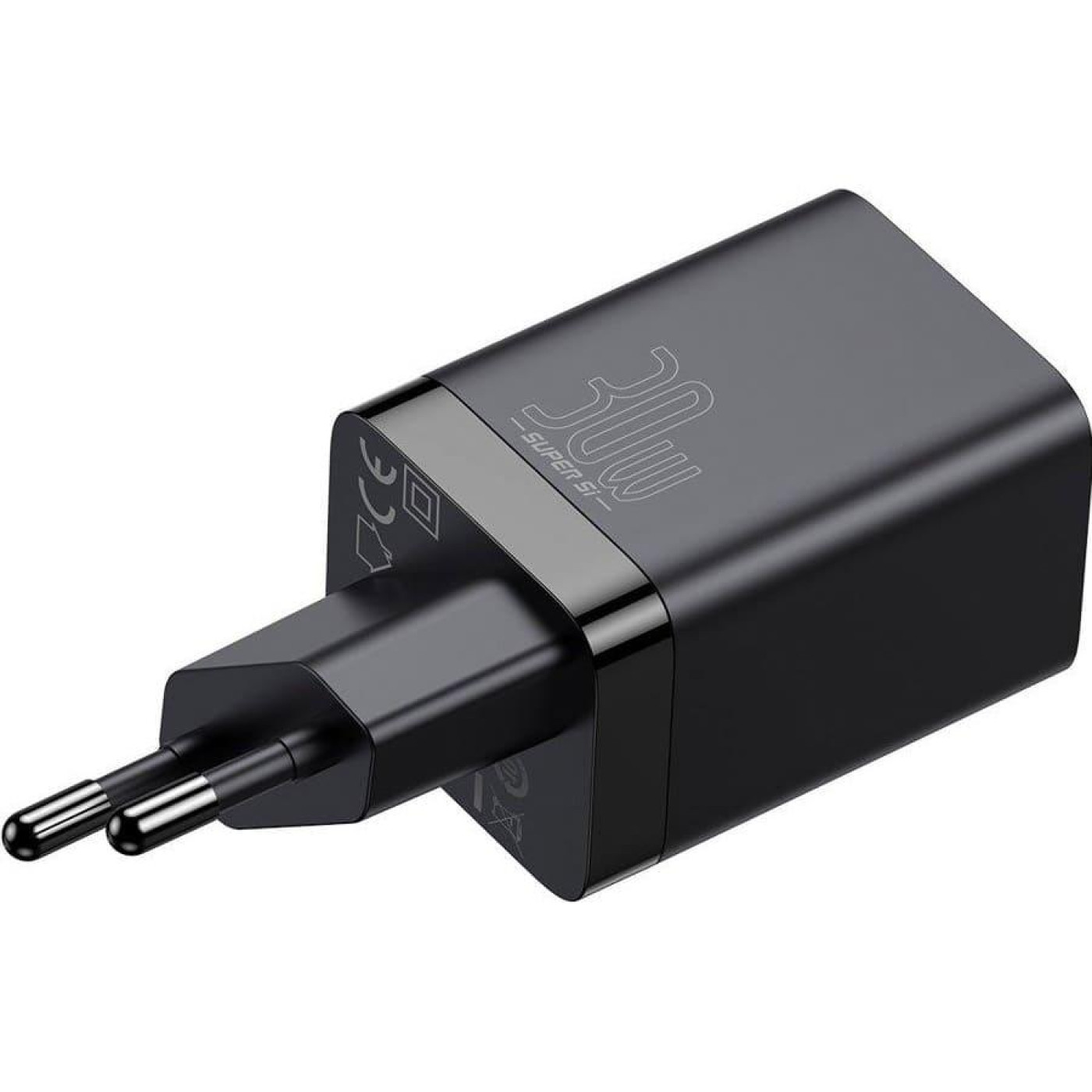 Зарядний пристрій Baseus Super Si Pro Quick Charger C+U 30W EU Black (CCSUPP-E01)