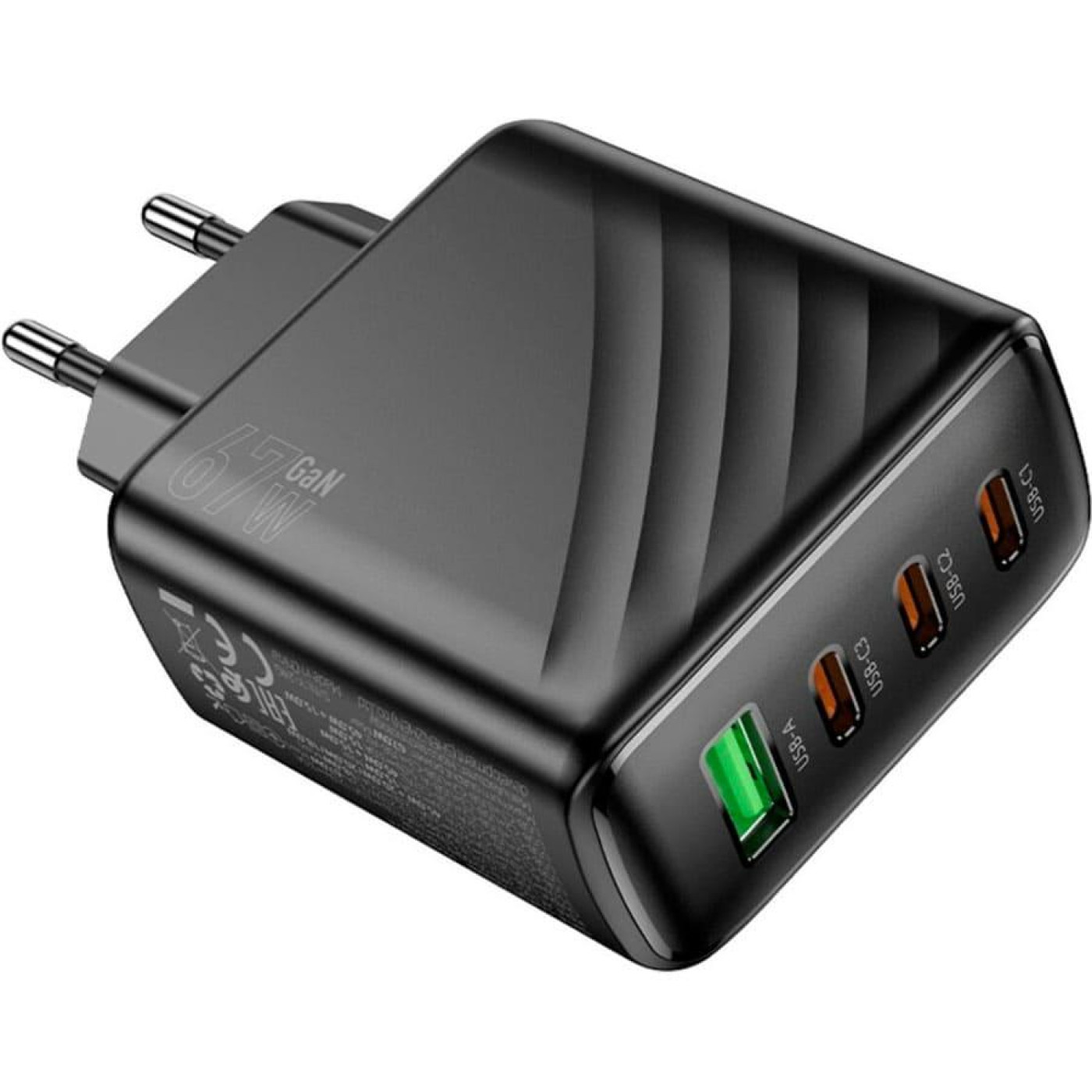 Зарядное устройство Hoco CS27A Supply PD67W (3C1A) charger (EU) Black (6942007639835)