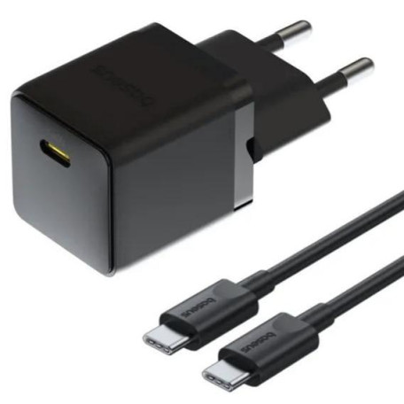 Зарядное устройство Baseus Palm Fast Charger 20W (Type-C) + Кабель Type-C to Type-C 60W (1m) black (P10111602113-01)