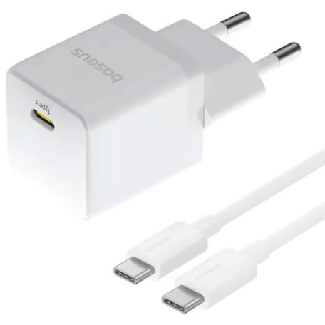 Зарядное устройство Baseus Palm Fast Charger 20W (Type-C) + Кабель Type-C to Type-C 60W (1m) white (P10111602213-01)
