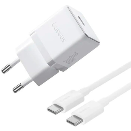 Зарядное устройство Baseus Palm Fast Charger 30W (Type-C) 30W + Кабель Type-C to Type-C 60W (1m) white (P10111605213-01)