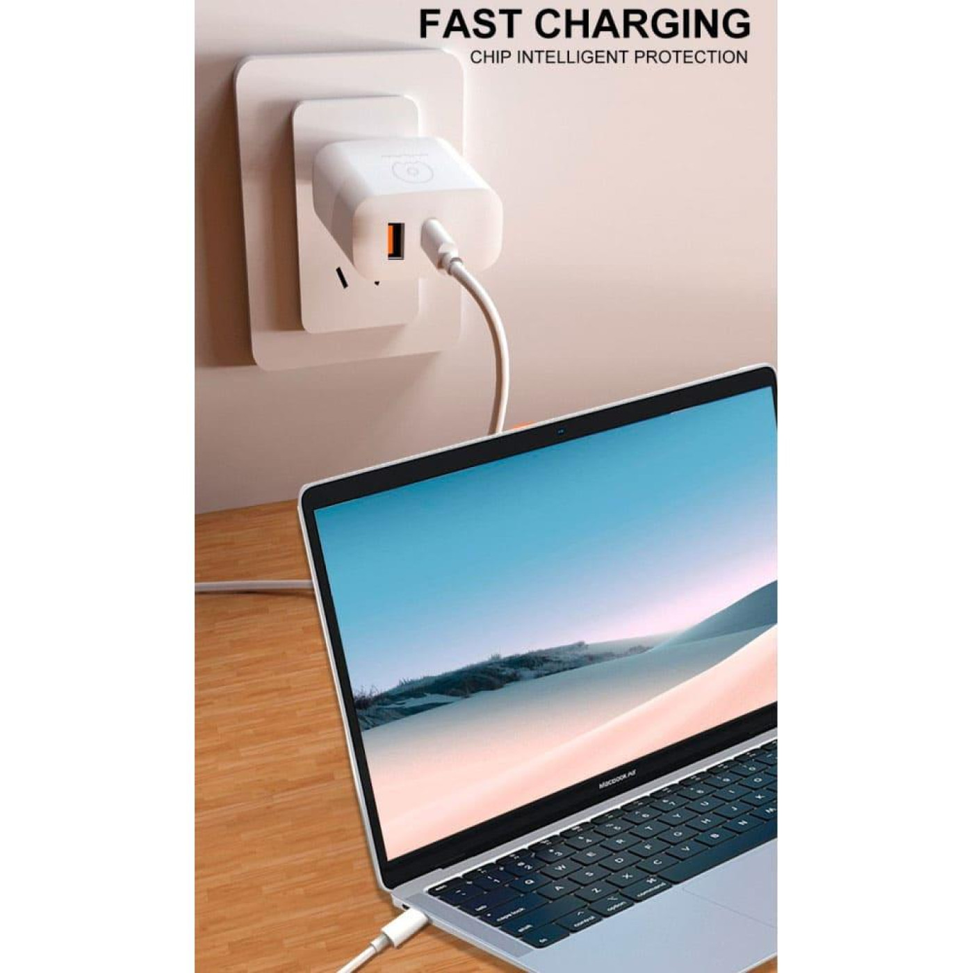 Зарядное устройство WUW WUW-C209 45W PD USB-C + USB QC3.0 18W white (WUW-C209)