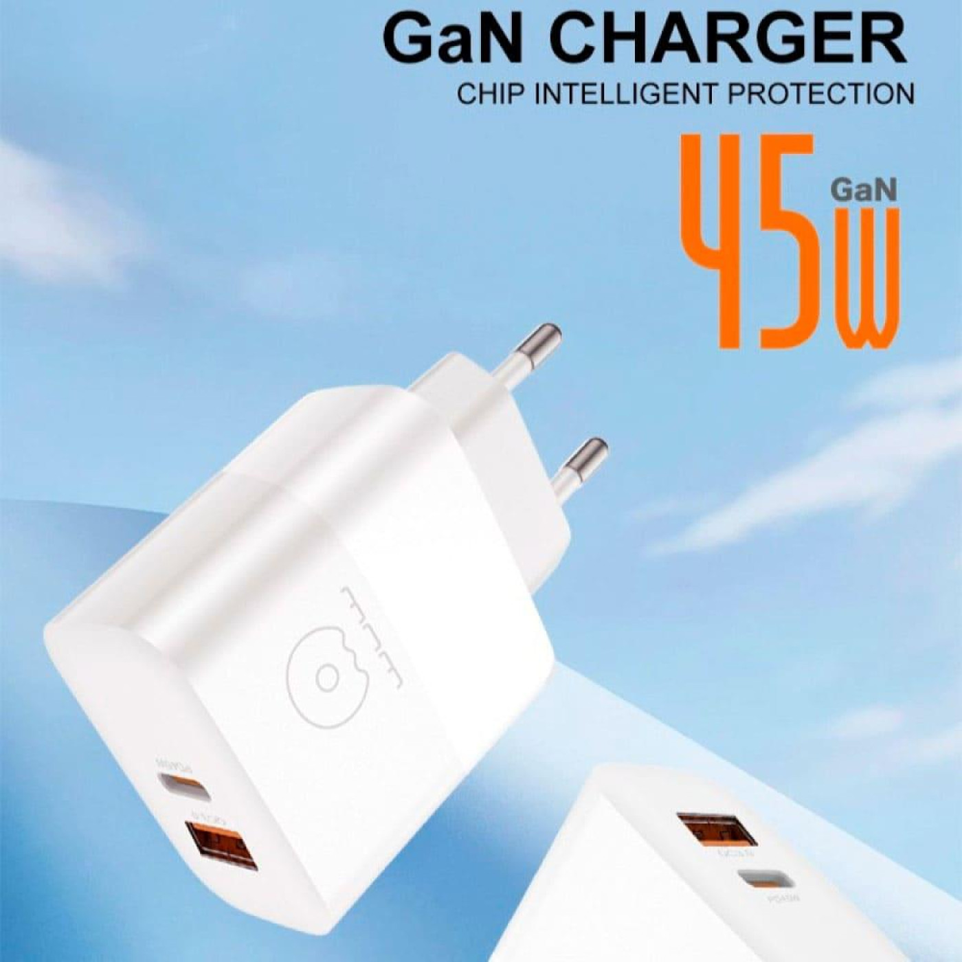 Зарядное устройство WUW WUW-C209 45W PD USB-C + USB QC3.0 18W white (WUW-C209)