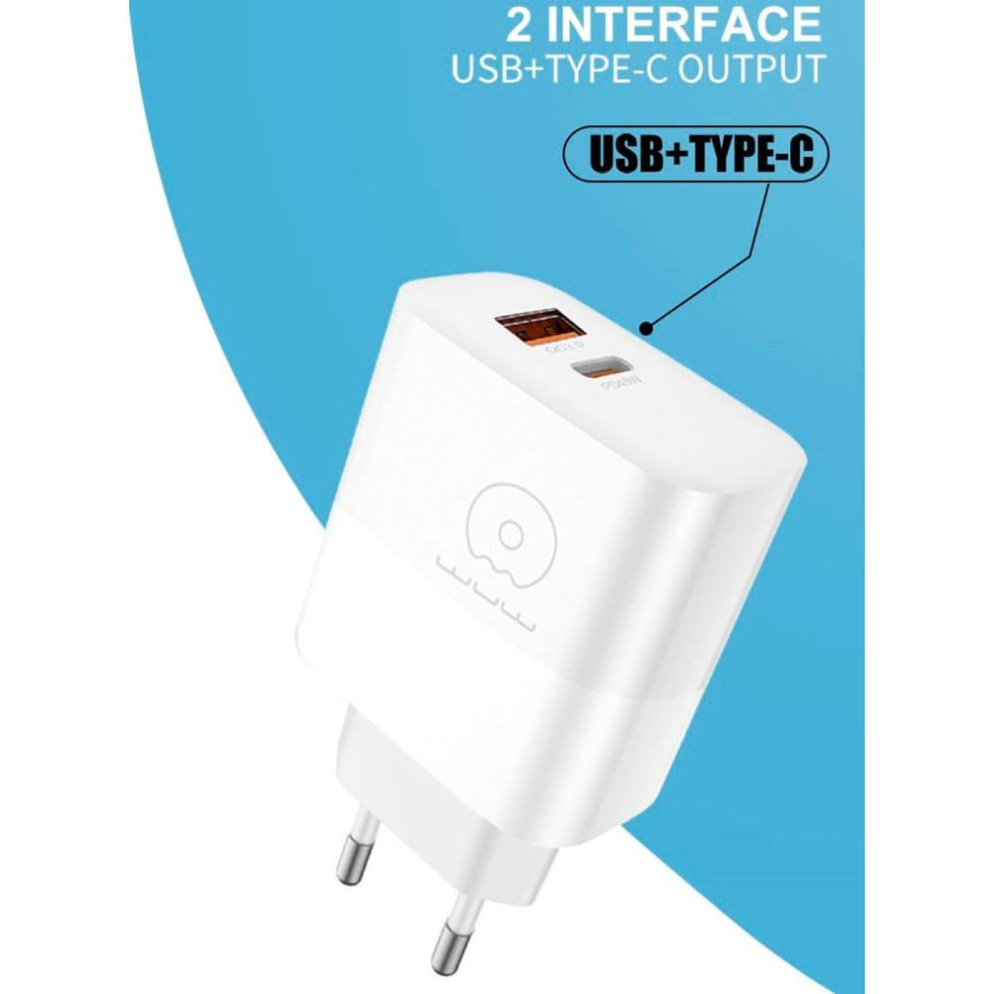 Зарядное устройство WUW WUW-C209 45W PD USB-C + USB QC3.0 18W white (WUW-C209)