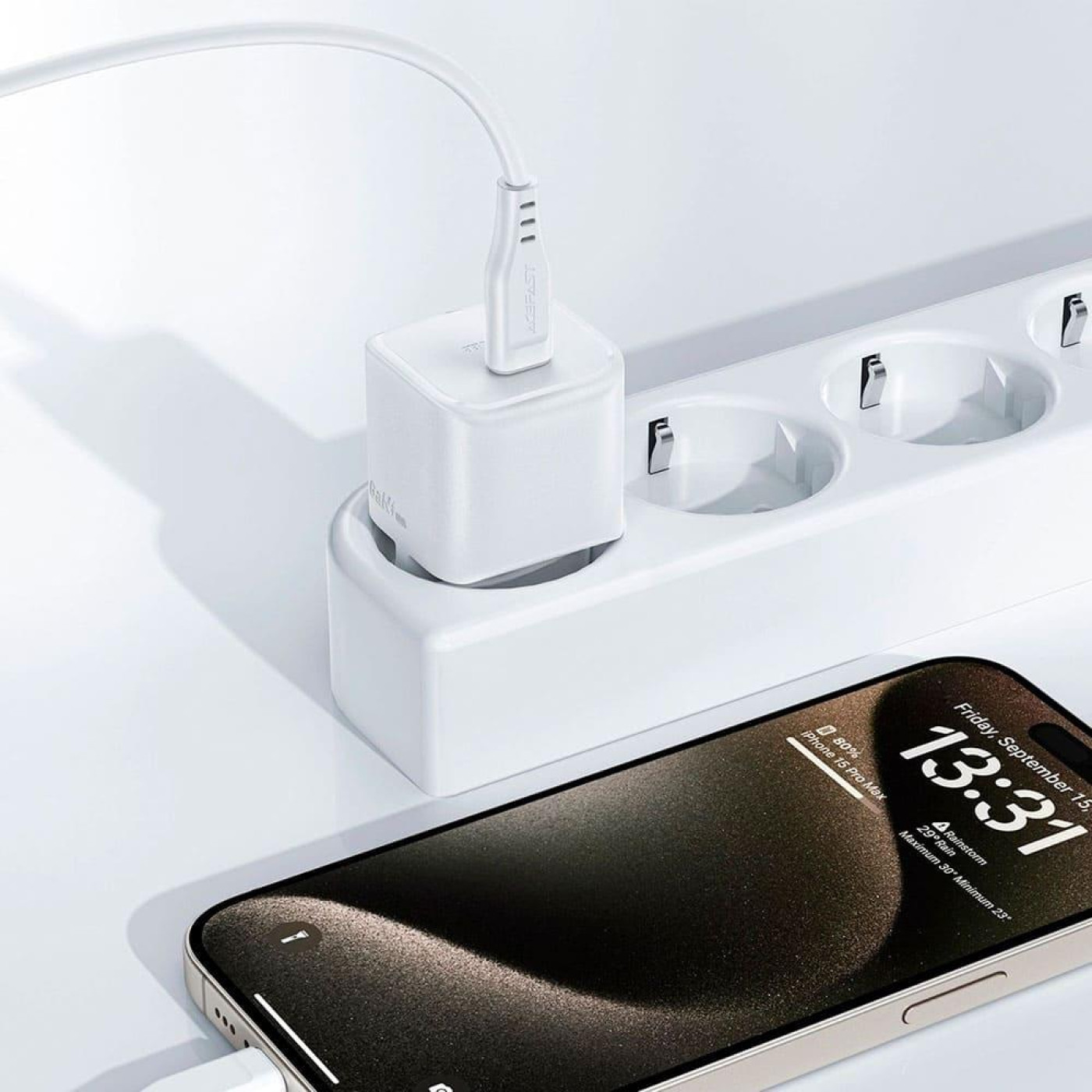 Зарядное устройство Acefast A77 mini PD30W GaN single USB-C charger set (C3-03) White (6974316282853)