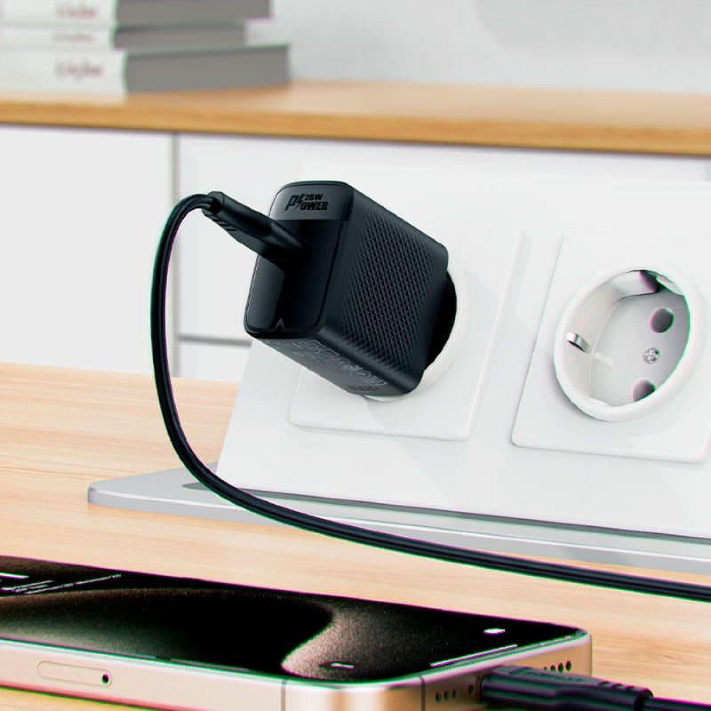 Зарядное устройство Acefast A82 PD20W GaN single USB-C charger set (P5) (EU) Black (6974316280057)