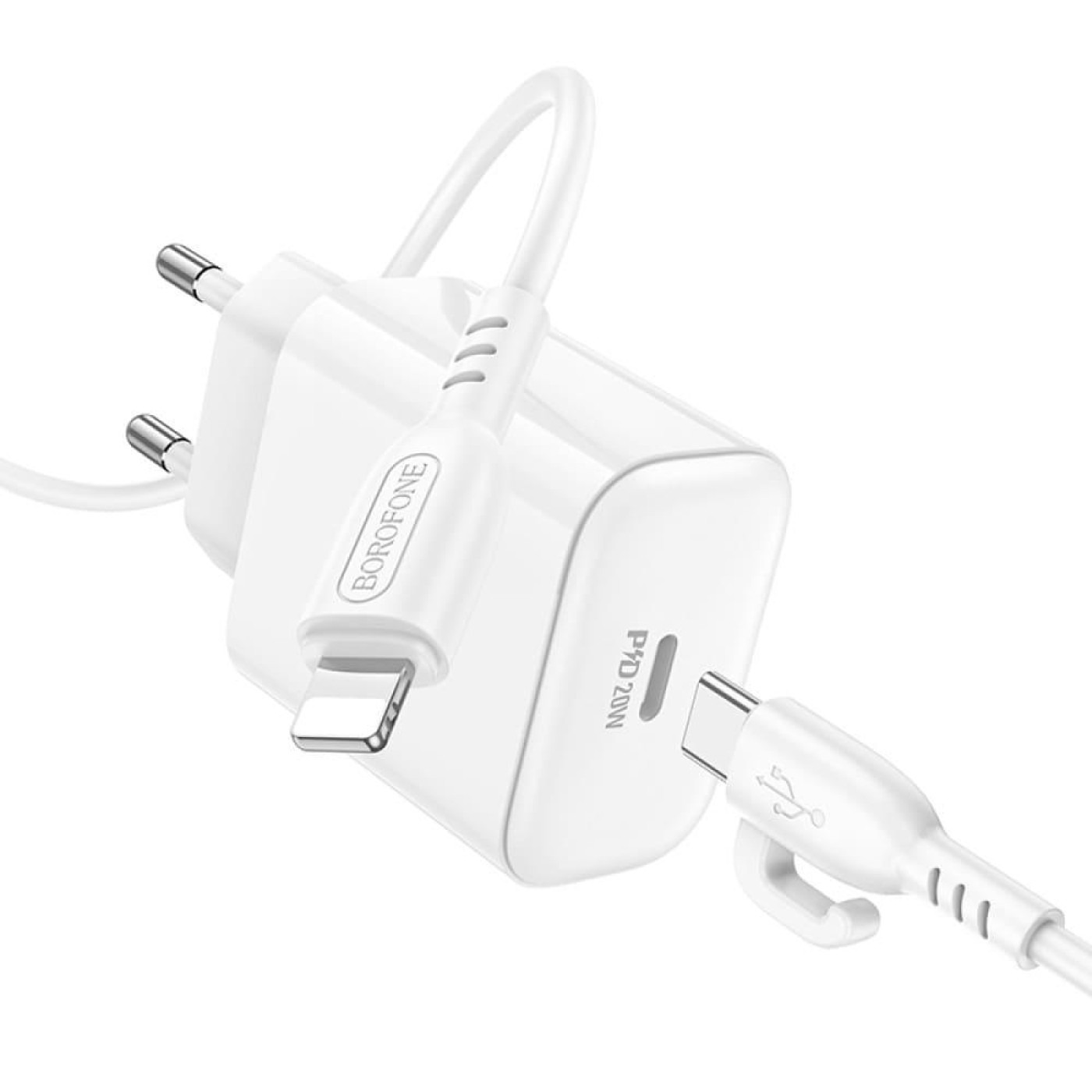 Зарядное устройство Borofone BA81A single port PD20W charger set (C to iP) (EU) White (6941991108198)