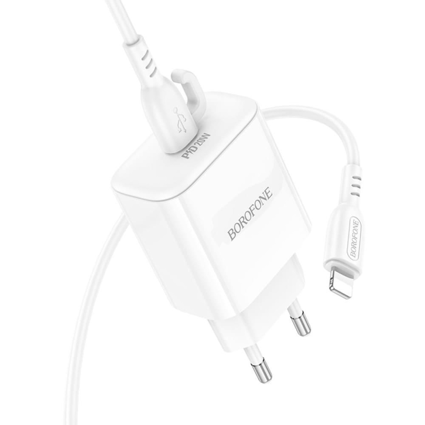 Зарядное устройство Borofone BA81A single port PD20W charger set (C to iP) (EU) White (6941991108198)