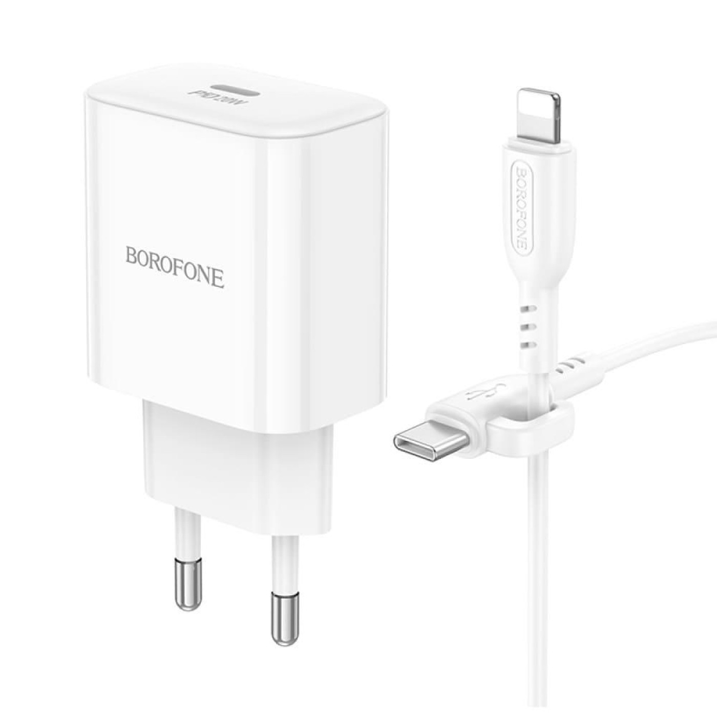 Зарядное устройство Borofone BA81A single port PD20W charger set (C to iP) (EU) White (6941991108198)