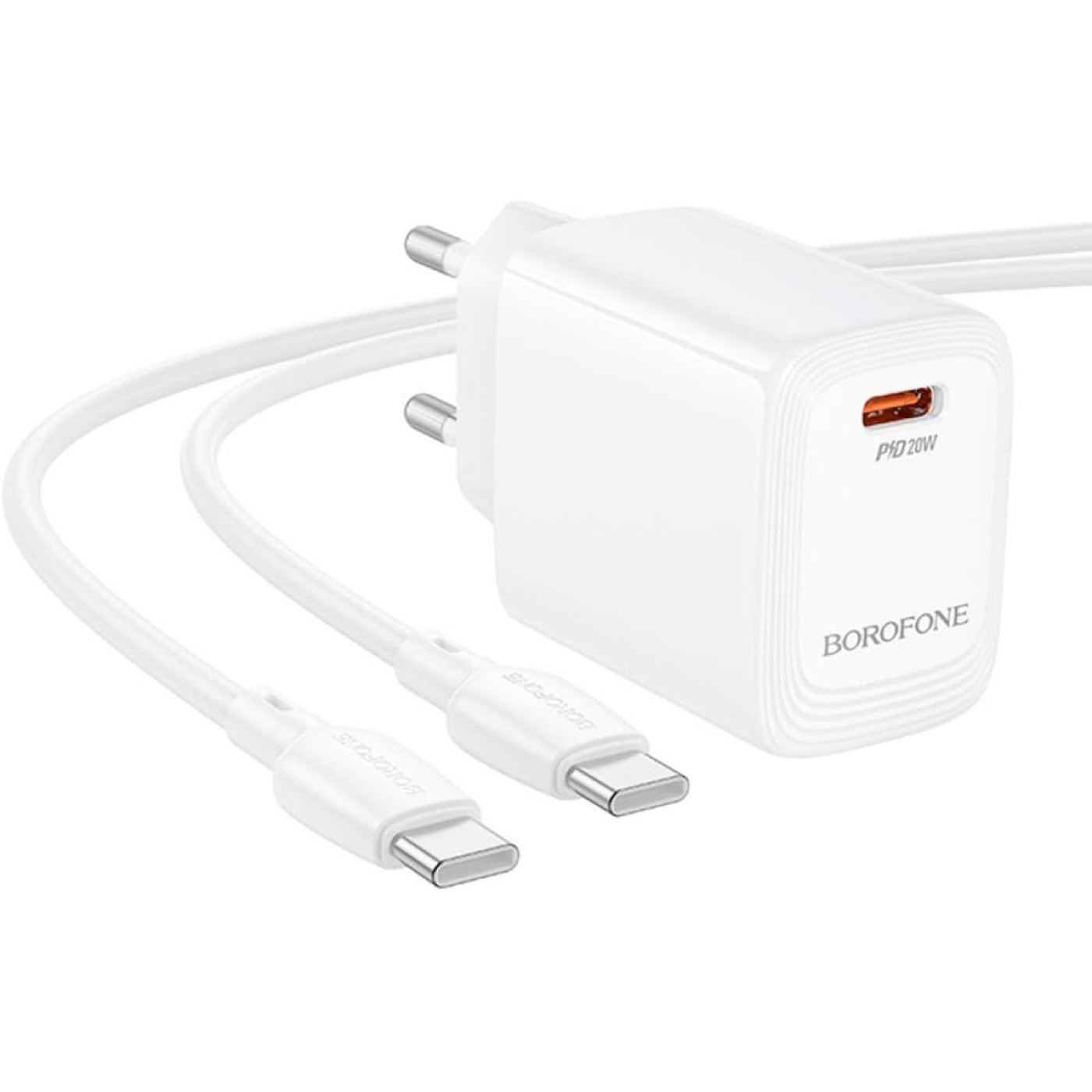 Зарядное устройство Borofone BN26 Fuente single-port PD20W charger set (C to C) (EU) White (6941991120251)