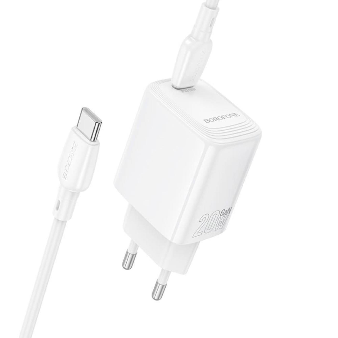 Зарядное устройство Borofone BN26 Fuente single-port PD20W charger set (C to C) (EU) White (6941991120251)
