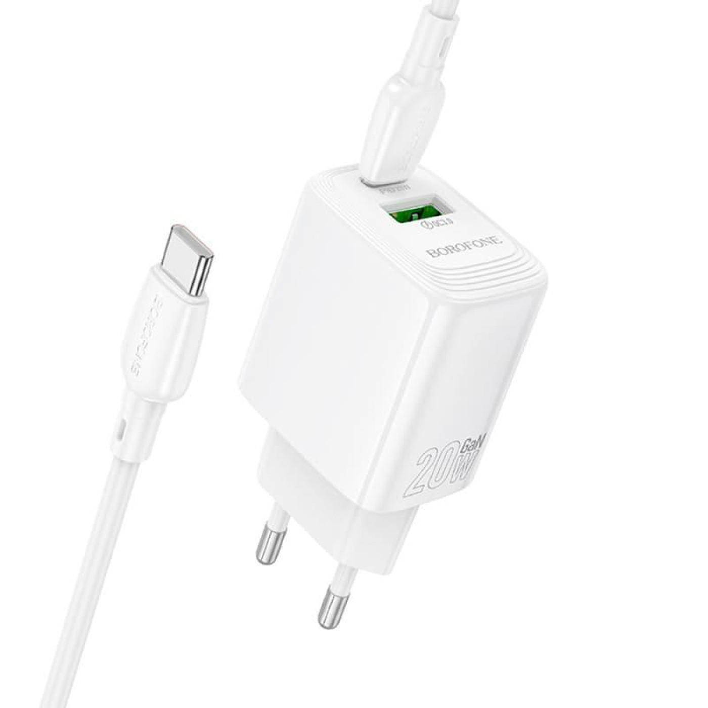 Зарядное устройство Borofone BN27 Fuente PD20W+QC3.0 charger set (C to C) (EU) White (6941991120282)