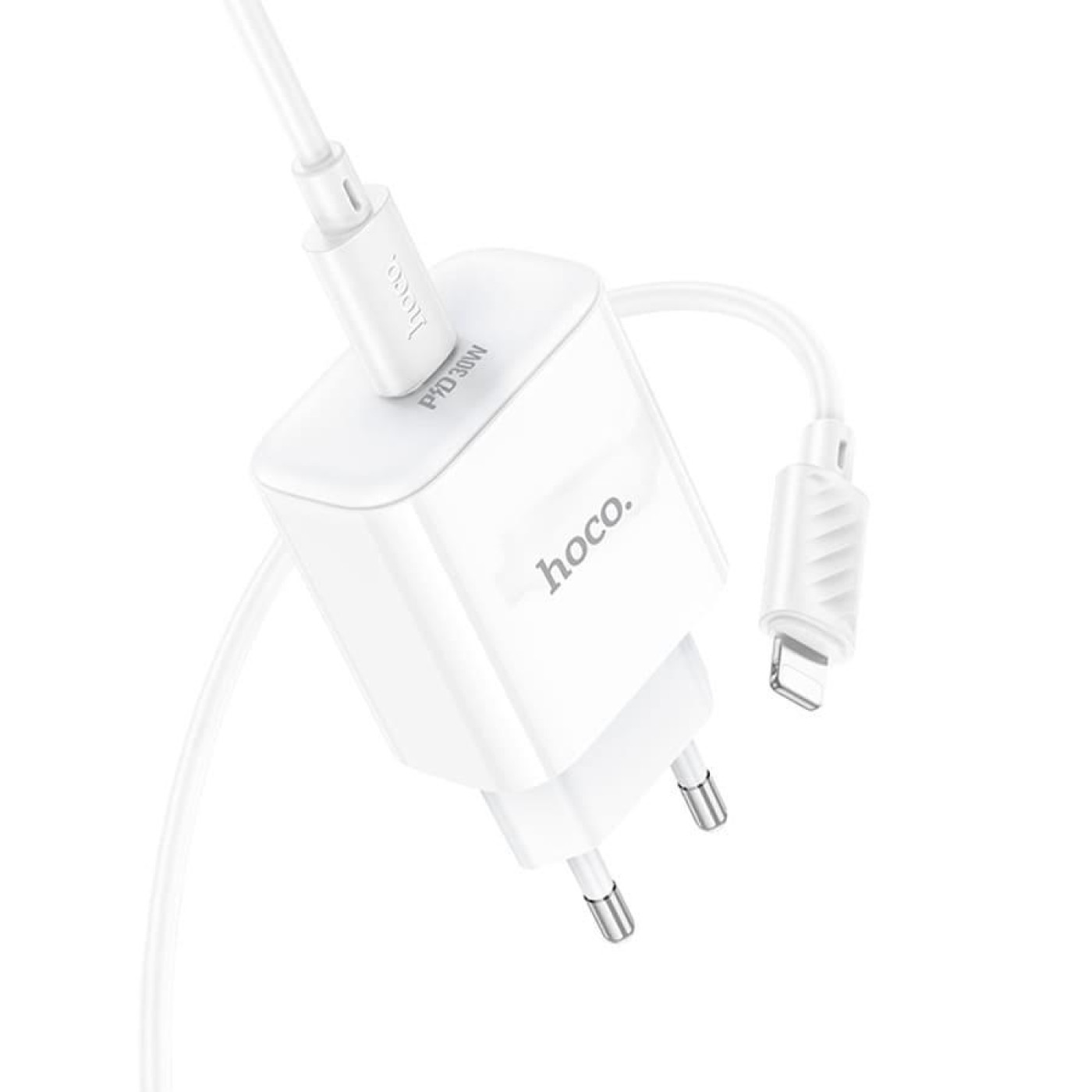 Зарядное устройство Hoco C76A Pro Majestic single port PD30W charger set (C to iP)(EU) White (6942007616317)