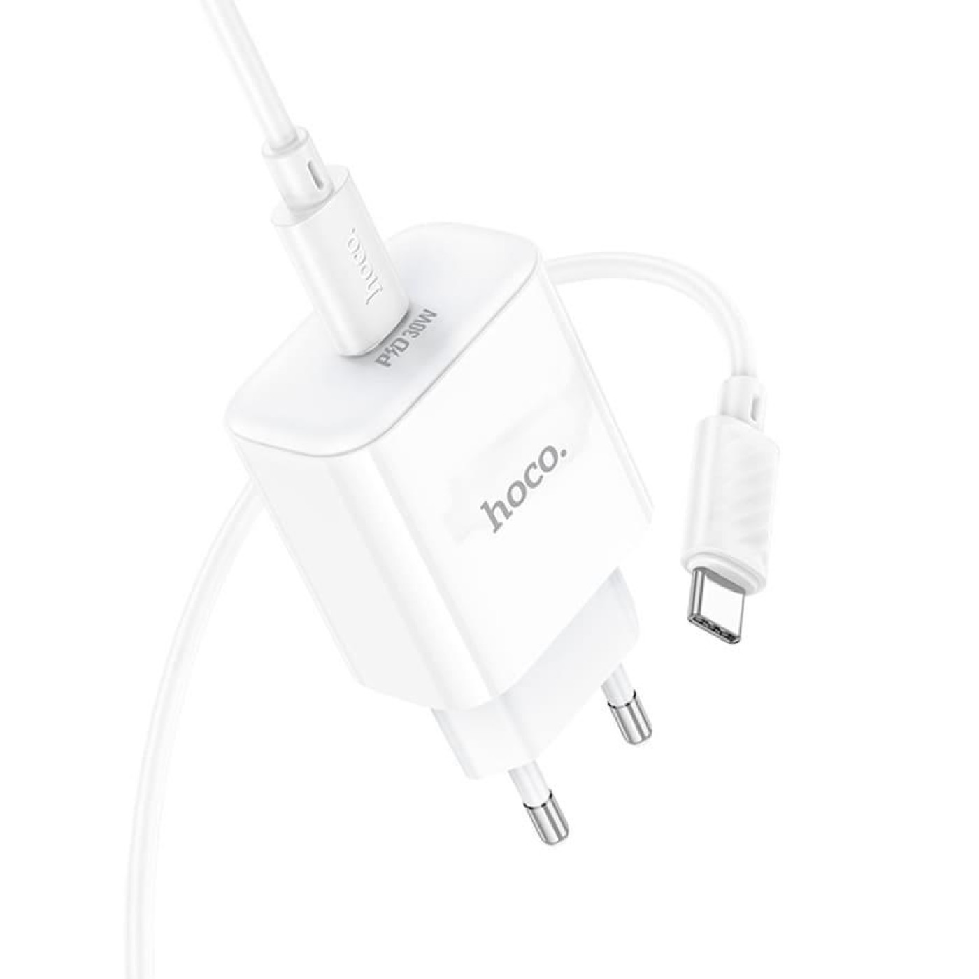 Зарядное устройство Hoco C76A Pro Majestic single port PD30W charger set (Type-C to Type-C)(EU) White (6942007616324)