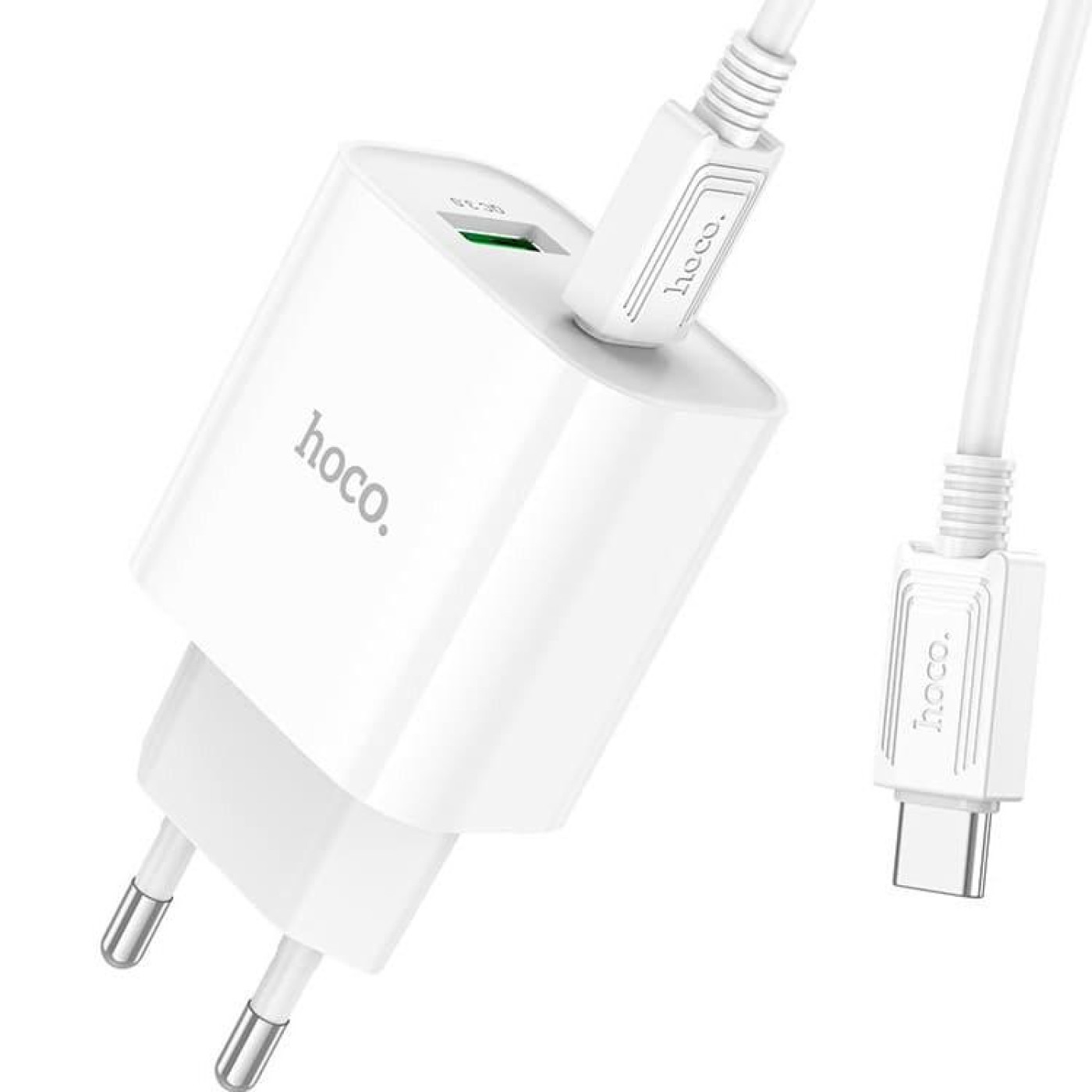 Зарядное устройство Hoco C80A Plus Rapido PD20W+QC3.0 charger set(Type-C to Type-C) White (6931474779908)
