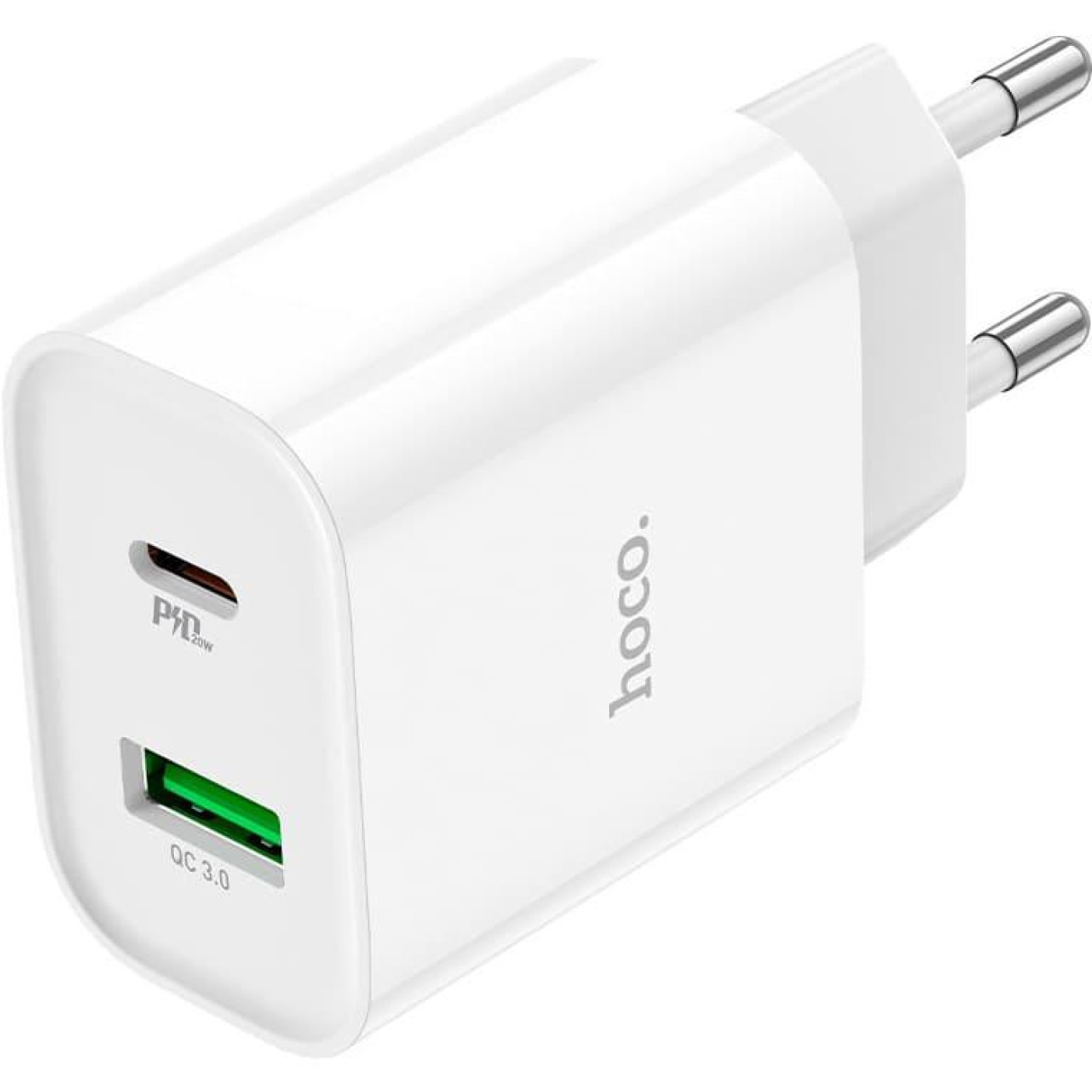 Зарядное устройство Hoco C80A Plus Rapido PD20W+QC3.0 charger set(Type-C to Type-C) White (6931474779908)