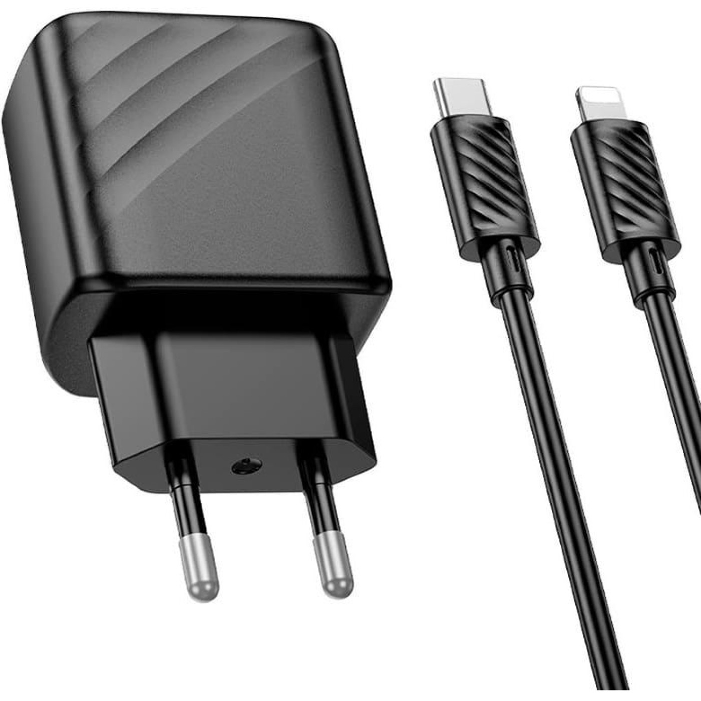 Зарядний пристрій Hoco CS22A Value single port PD30W charger set(C to iP) Black (6942007609920)