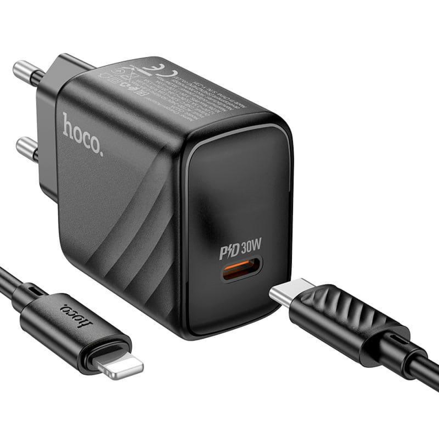 Зарядний пристрій Hoco CS22A Value single port PD30W charger set(C to iP) Black (6942007609920)