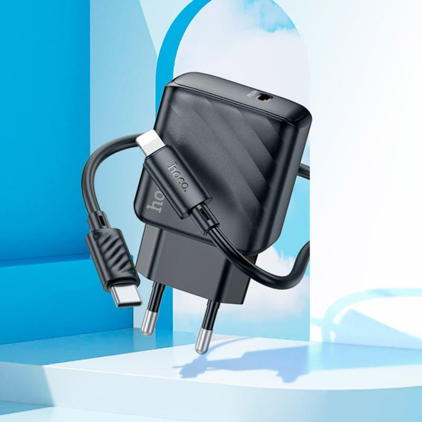 Зарядний пристрій Hoco CS22A Value single port PD30W charger set(C to iP) Black (6942007609920)
