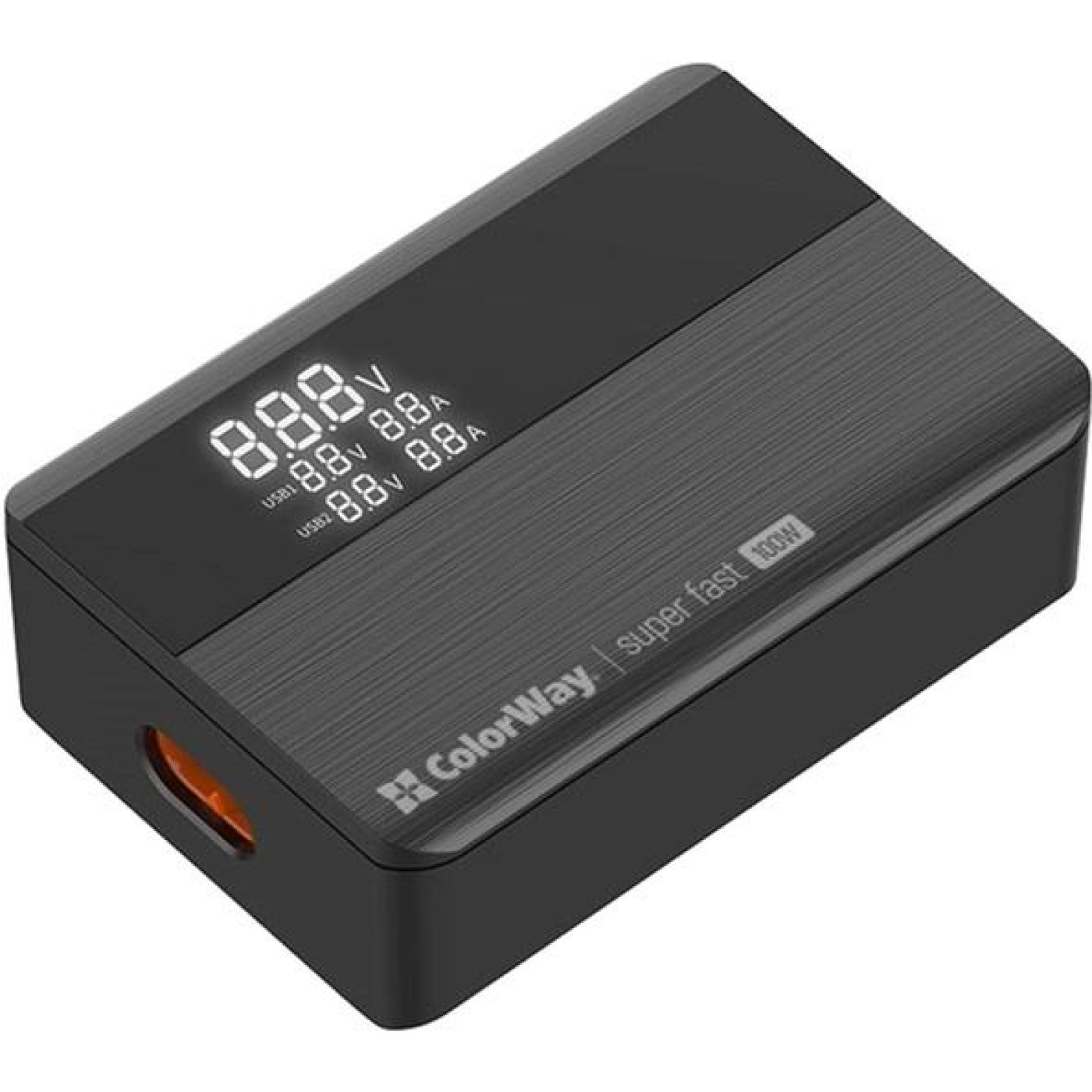 Зарядний пристрій ColorWay Power Delivery GaN (2USB-A + 2USB TYPE-C 100W) (CW-CHS041PD-BK)