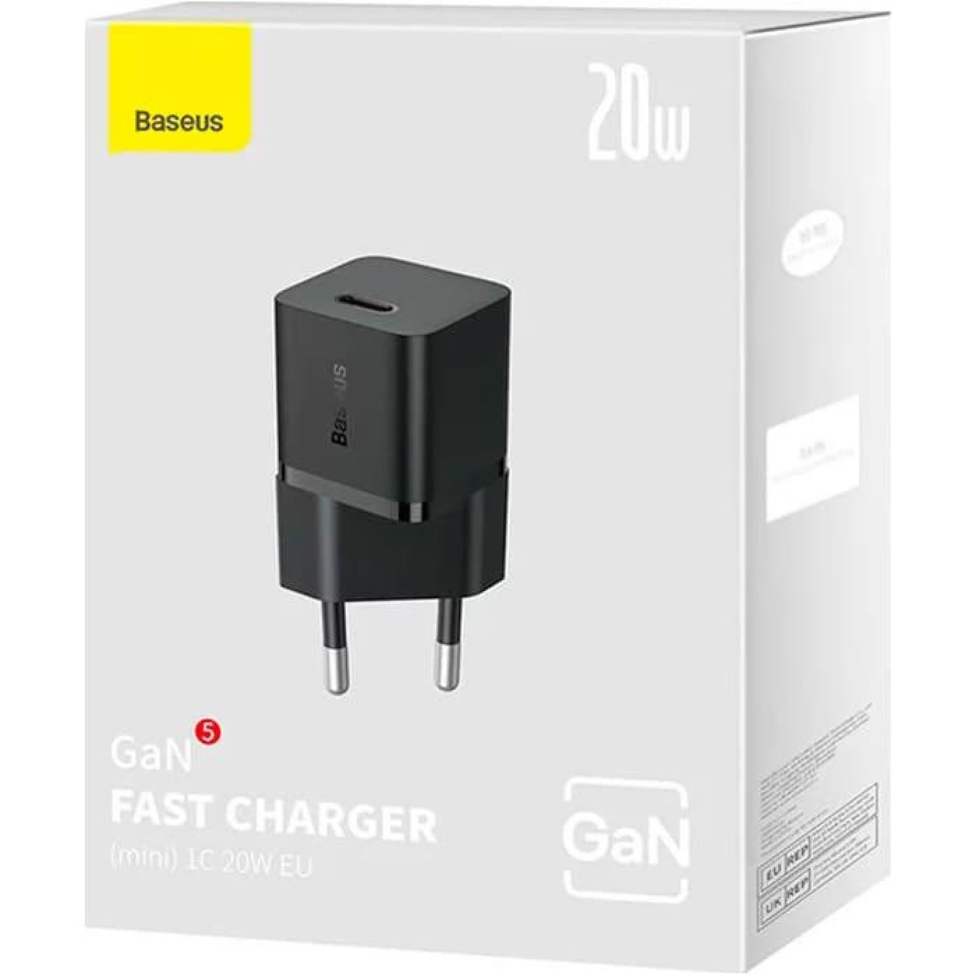 Зарядний пристрій Baseus GaN5 Fast Charger 1C 20W black (CCGN050101)