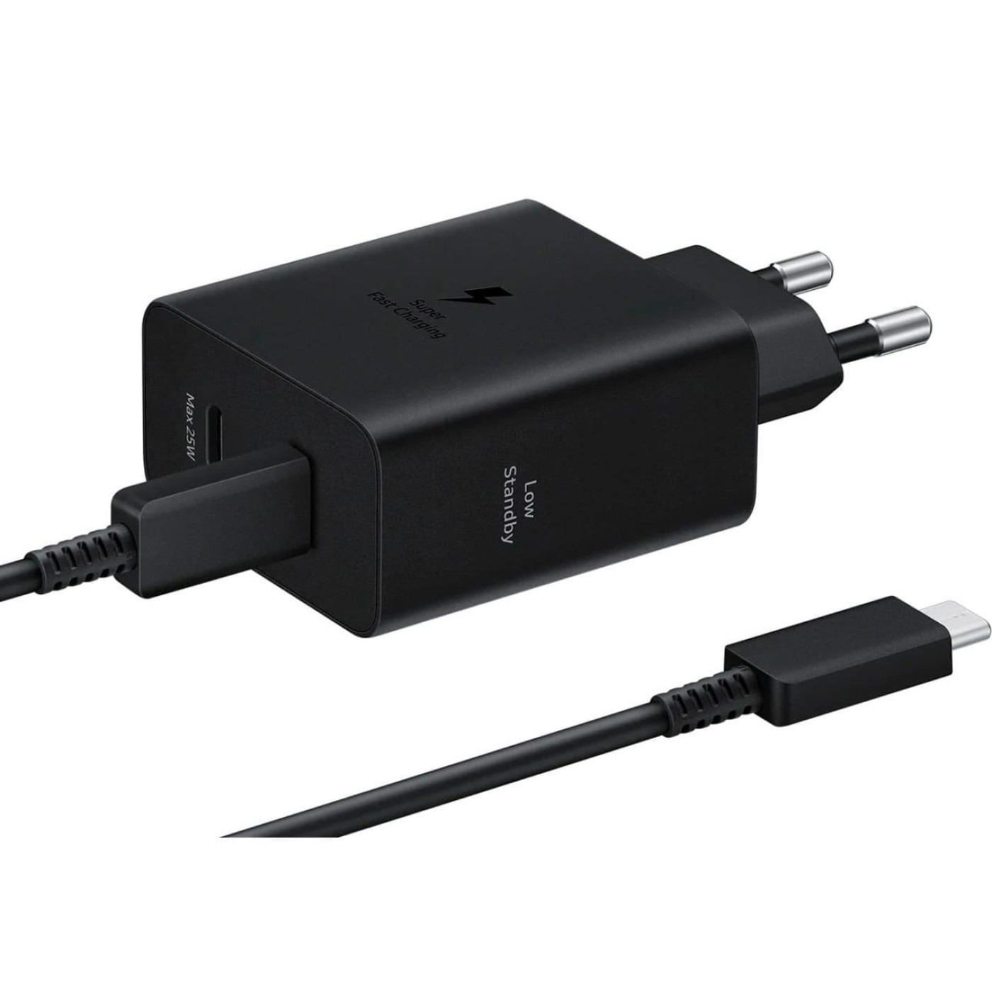 Зарядний пристрій Samsung 50Вт 2xUSB-С, кабель USB-C > USB-C, 1.8м, чорний (EP-T5020XBEGEU)