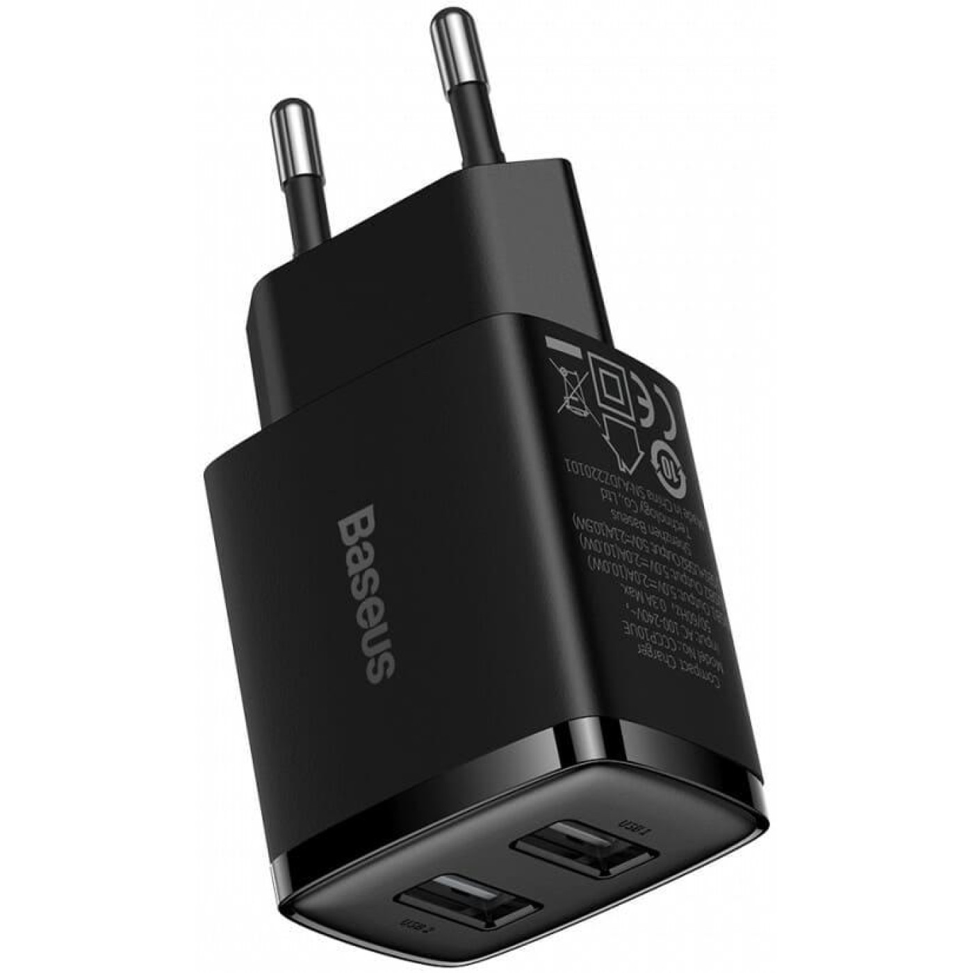 Зарядное устройство Baseus Compact 10,5W (2 USB) black (CCXJ010201)