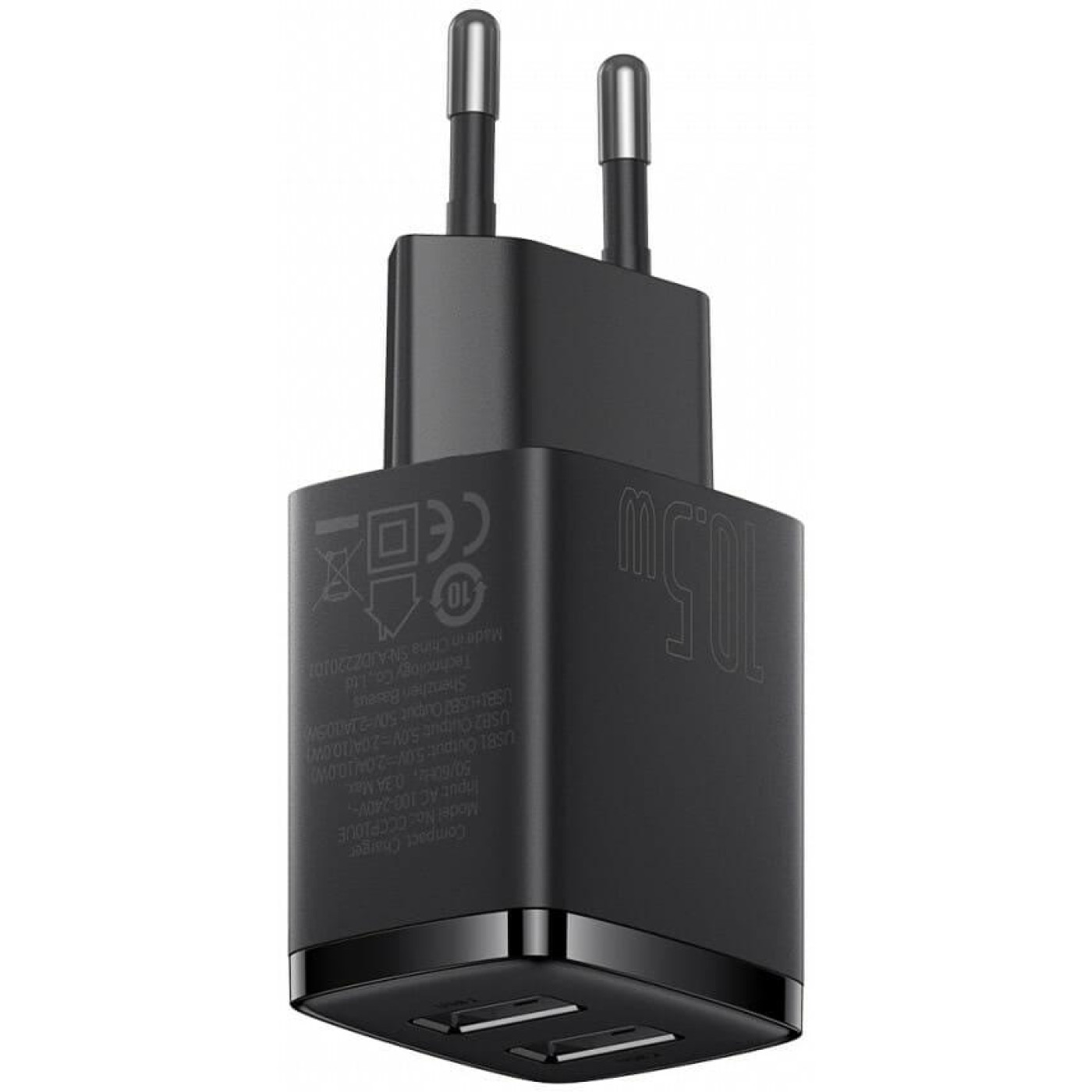 Зарядное устройство Baseus Compact 10,5W (2 USB) black (CCXJ010201)